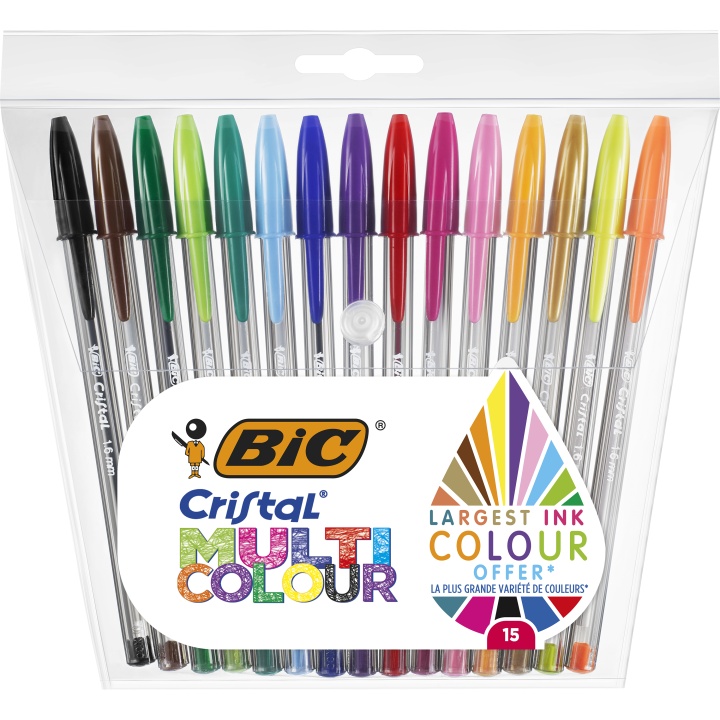 Cristal Multicolor Ballpoint 15-set in the group Pens / Office / Office Pens at Voorcrea (100233)