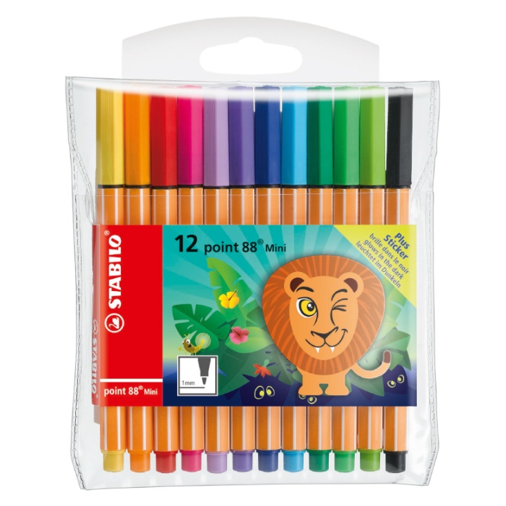 Point 88 Mini Fineliner 12-pack in the group Pens / Artist Pens / Felt Tip Pens at Pen Store (100270)