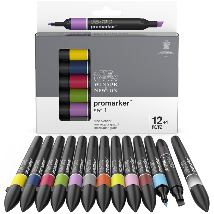 ProMarker 12-set + blender (Set 1) in the group Pens / Artist Pens / Illustration Markers at Pen Store (100540)
