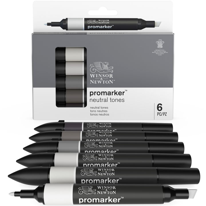 ProMarker 6-set Neutral Grey tones in the group Pens / Artist Pens / Felt Tip Pens at Pen Store (100541)