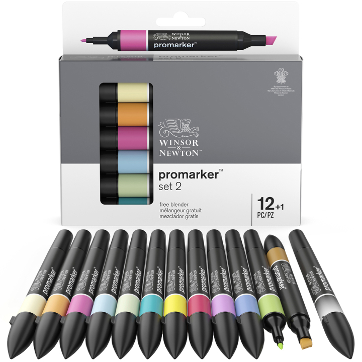 ProMarker 12-set + blender (Set 2) in the group Pens / Artist Pens / Felt Tip Pens at Pen Store (100545)
