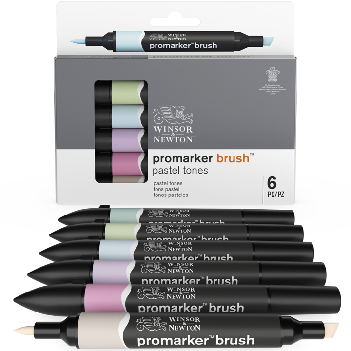 BrushMarker 6-set Pastel Tones in the group Pens / Artist Pens / Brush Pens at Pen Store (100551)