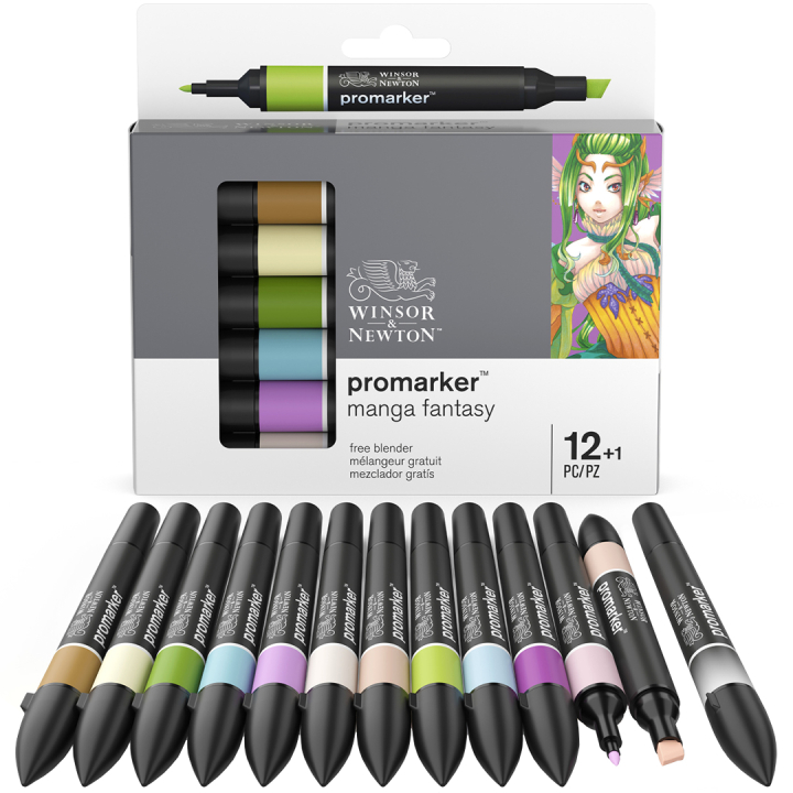 ProMarker 12-set + blender (Manga Fantasy) in the group Pens / Artist Pens / Felt Tip Pens at Pen Store (100561)