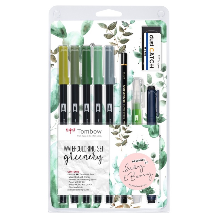 Watercoloring set Greenery in the group Pens / Artist Pens / Brush Pens at Pen Store (101262)