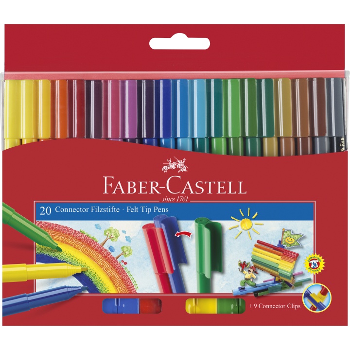 Connector Felt-tip pens - Set of 20 in the group Kids / Kids' Pens / Felt Tip Pens for Kids at Pen Store (101402)