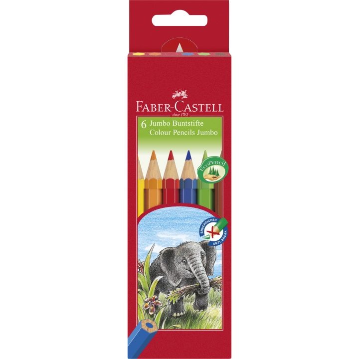 Jumbo Color Pencils - Set of 6 in the group Kids / Kids' Pens / 3 Years+ at Pen Store (101407)