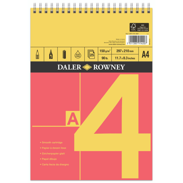 Sketch pad Spiral 150g A4 in the group Paper & Pads / Artist Pads & Paper / Drawing & Sketch Pads at Pen Store (101449)