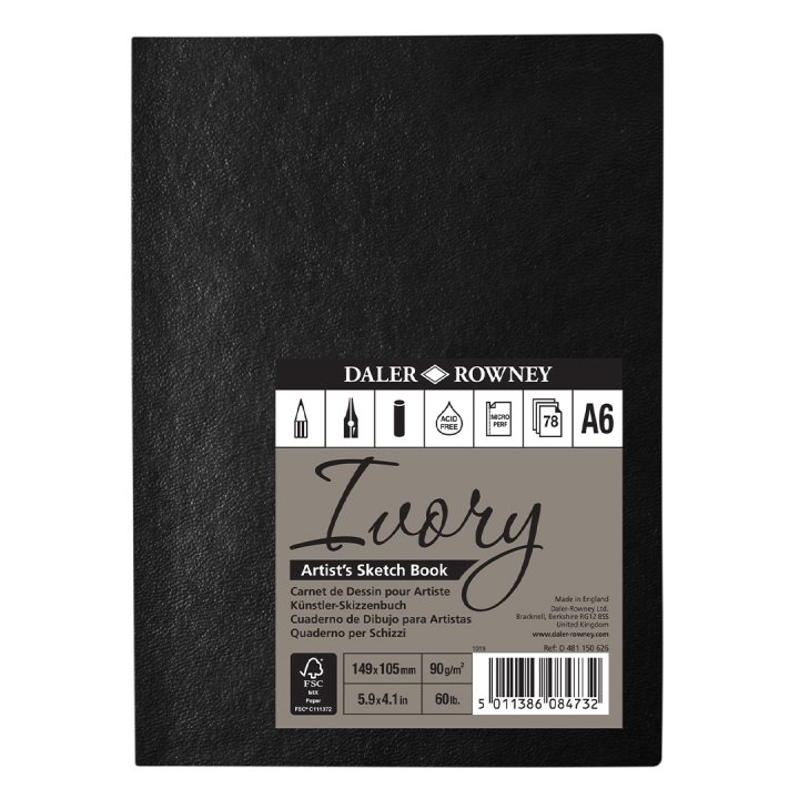 Ivory Sketchbook A6 in the group Paper & Pads / Artist Pads & Paper / Sketchbooks at Pen Store (101453)