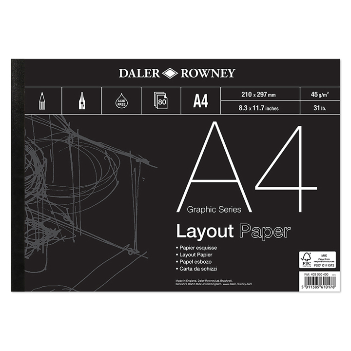 Layout Paper A4 in the group Paper & Pads / Artist Pads & Paper / Drawing & Sketch Pads at Pen Store (101458)