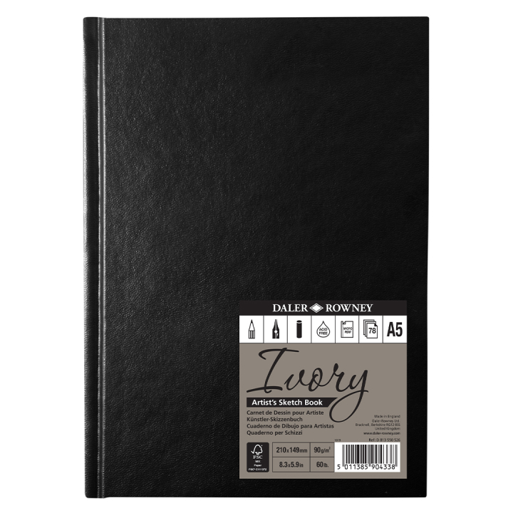 Ivory Sketchbook Hardcover A5 in the group Paper & Pads / Artist Pads & Paper / Sketchbooks at Pen Store (101473)