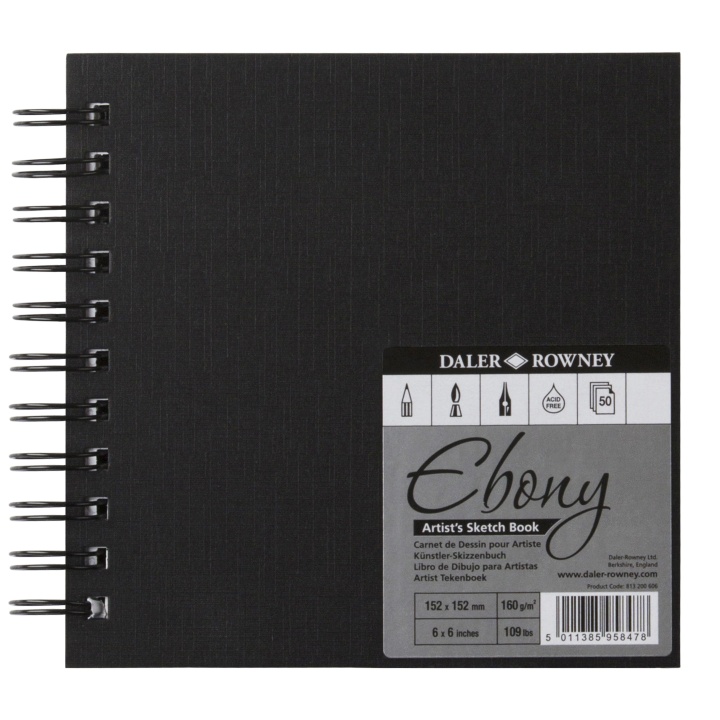 Ebony Artist's Sketch Book A5 in the group Paper & Pads / Artist Pads & Paper / Sketchbooks at Pen Store (101475)