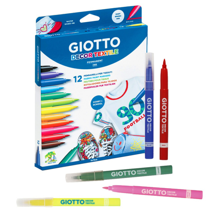Fabric Marker Decor Textile 12-set in the group Hobby & Creativity / Paint / Fabric Markers and Dye at Pen Store (101594)