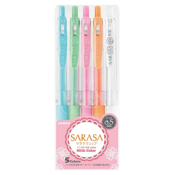 Sarasa Clip Milky 5-pack in the group Hobby & Creativity / Techniques / Bullet Journaling at Pen Store (102199)