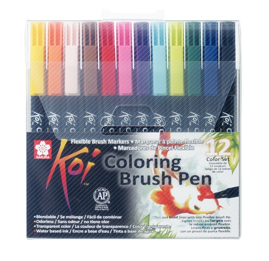 Koi Colouring Brush Pen 12-set in the group Pens / Artist Pens / Brush Pens at Pen Store (102306)