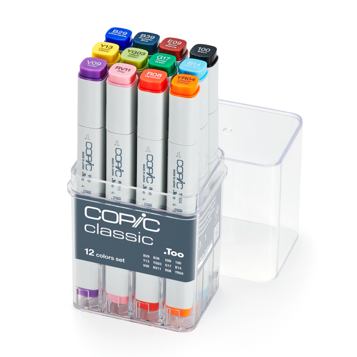 Marker 12-set Basic colors in the group Pens / Artist Pens / Illustration Markers at Pen Store (103255)