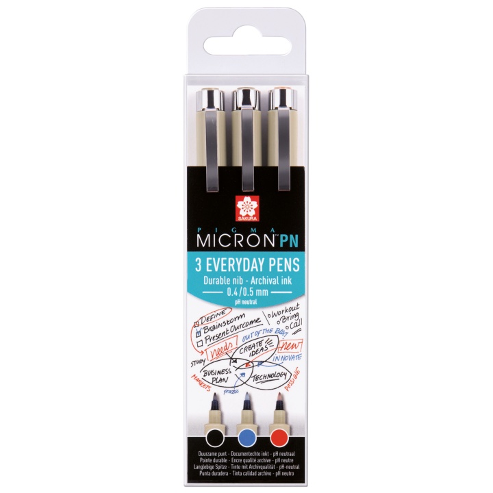 Pigma Micron PN Wallet 3-pack Office in the group Pens / Writing / Fineliners at Pen Store (103525)