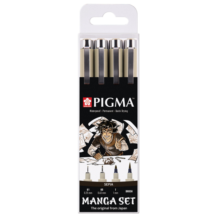 Pigma Sepia Manga 4-set in the group Pens / Writing / Gel Pens at Pen Store (103540)