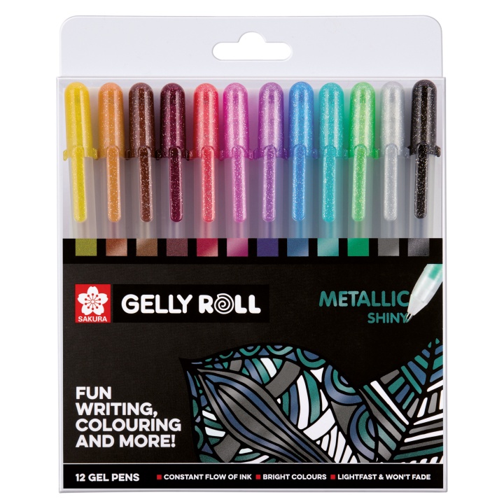 Gelly Roll Metallic 12-pack in the group Pens / Writing / Gel Pens at Pen Store (103592)