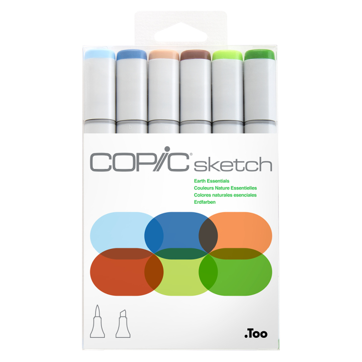Sketch 6-pack Earth Essentials in the group Pens / Artist Pens / Felt Tip Pens at Pen Store (103861)