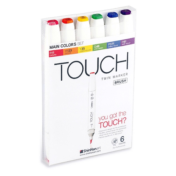 Twin Brush Marker 6-set Main in the group Pens / Artist Pens / Brush Pens at Pen Store (105321)