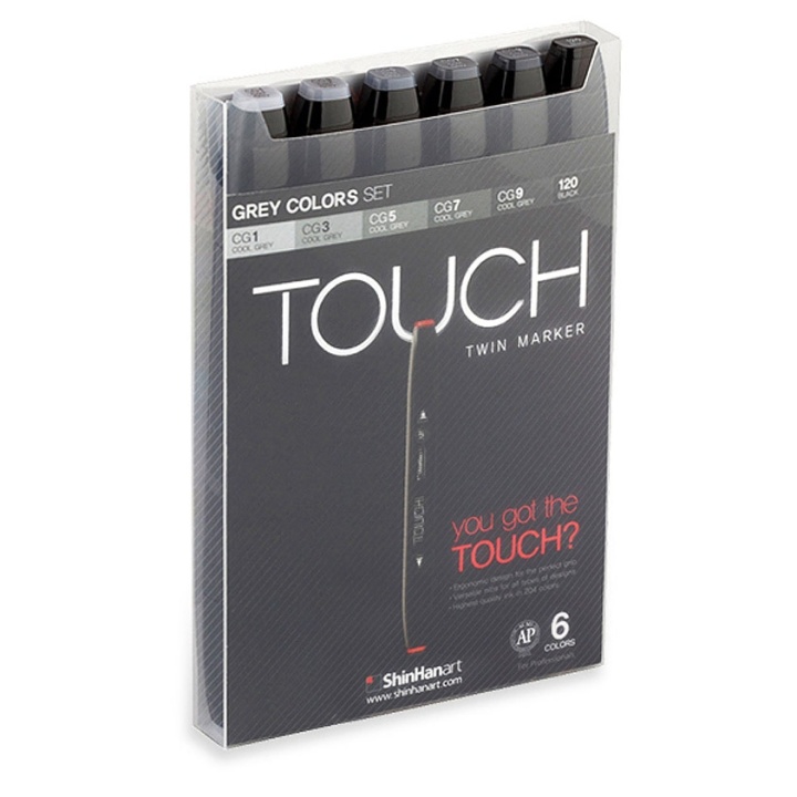 Twin Marker 6-set Grey in the group Pens / Artist Pens / Illustration Markers at Pen Store (105533)