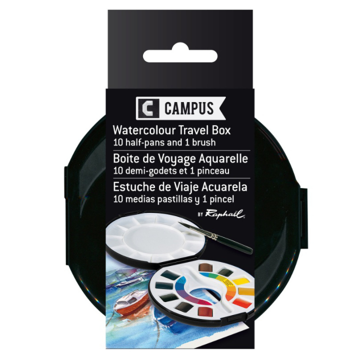 Campus Watercolor Travel Box in the group Art Supplies / Artist colours / Watercolor Paint / Watercolor pans at Pen Store (106245)