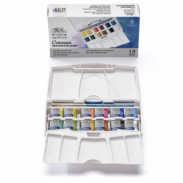 Cotman Water Colors Pocket Plus 12 Half Pans in the group Art Supplies / Colors / Watercolor Paint at Pen Store (107240)