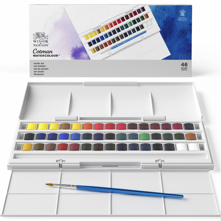 Cotman Water Colors Studio Set 45 Half Pans in the group Art Supplies / Colors / Watercolor Paint at Pen Store (107242)