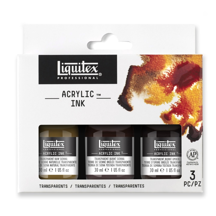 Acrylic Ink Transparents 3-set 30 ml in the group Art Supplies / Colors / Acrylic Paint at Pen Store (107724)