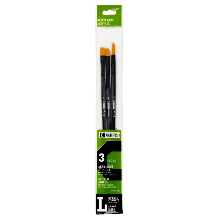 Campus Brush 3-set L in the group Art Supplies / Brushes / Synthetic Brushes at Pen Store (108371)