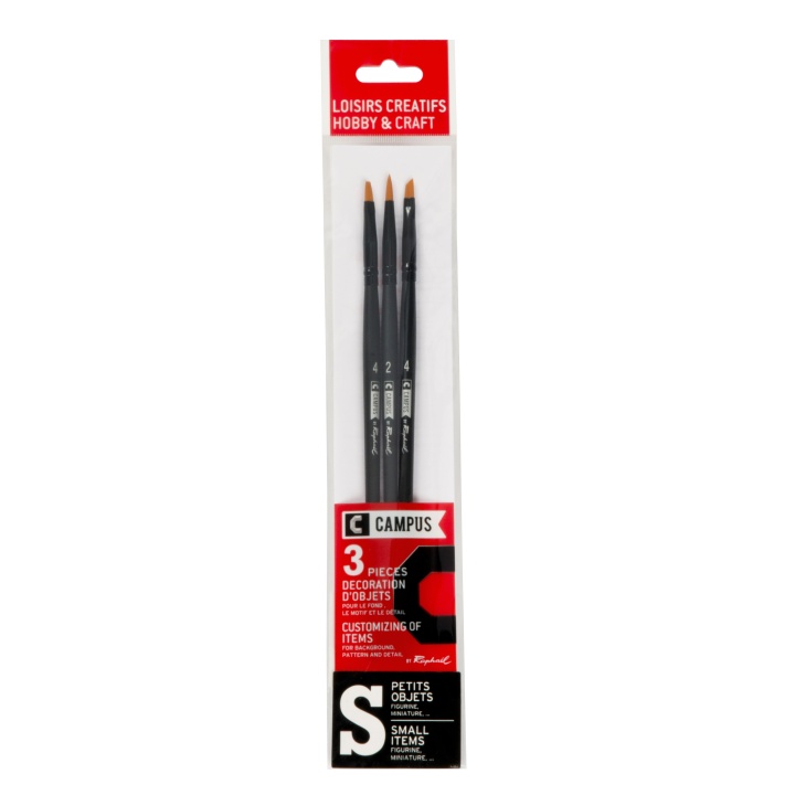 Campus Hobby Brush 3-set S in the group Art Supplies / Brushes / Synthetic Brushes at Pen Store (108380)