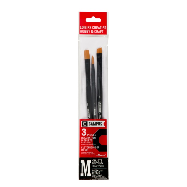Campus Hobby Brush 3-set M in the group Art Supplies / Brushes / Synthetic Brushes at Pen Store (108381)