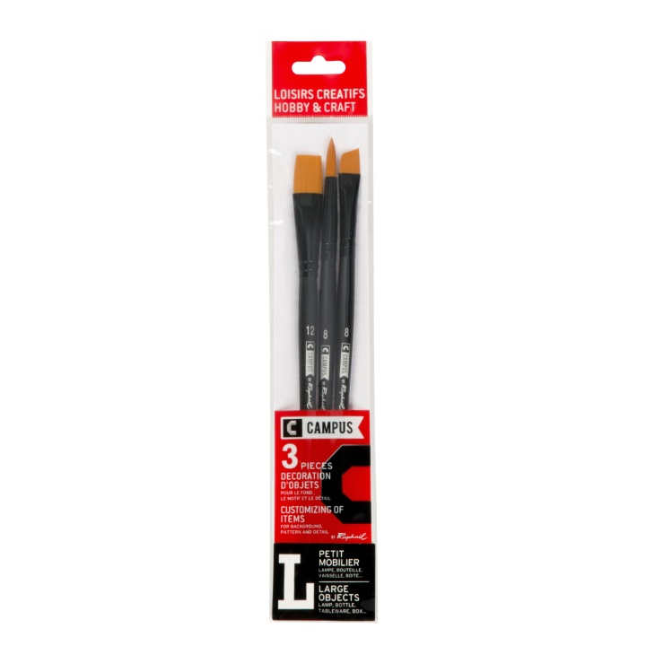 Campus Hobby Brush 3-set L in the group Art Supplies / Brushes / Synthetic Brushes at Pen Store (108382)