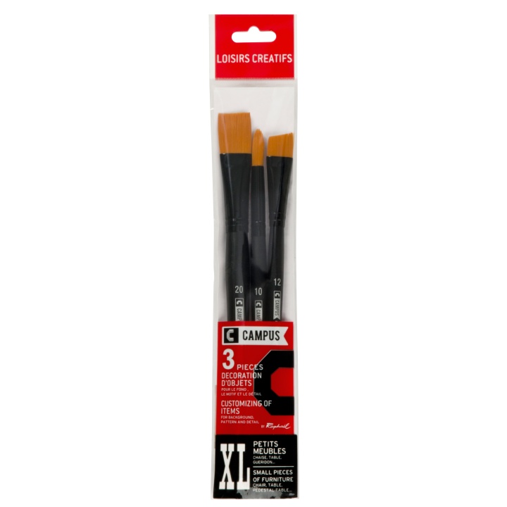 Campus Hobby Brush 3-set XL in the group Art Supplies / Brushes / Synthetic Brushes at Pen Store (108383)