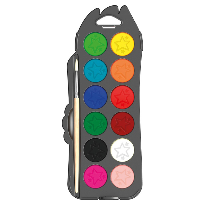 Color Peps Watercolor 12 x 30 mm + Brush in the group Kids / Kids' Paint & Crafts / Paint for Kids / Watercolors for Kids / Watercolor at Pen Store (108763)