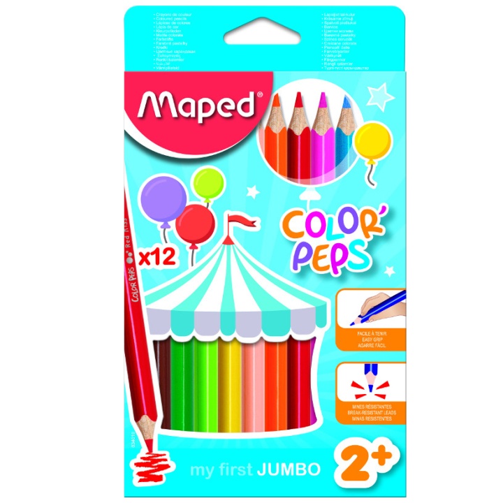 Color Peps early age 12 Coloured Pencil Jumbo in the group Kids / Kids' Pens / 0-2 Years+ at Pen Store (108767)