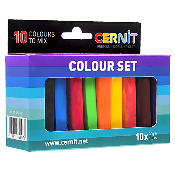 Color Set 10x30g Cernit Clay in the group Hobby & Creativity / Create / Modelling Clay at Pen Store (108888)