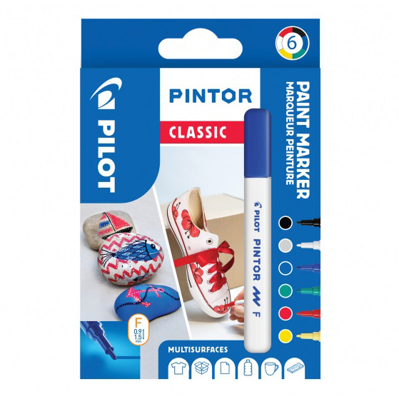 Pintor Fine 6-pack Regular in the group Pens / Artist Pens / Illustration Markers at Pen Store (109497)