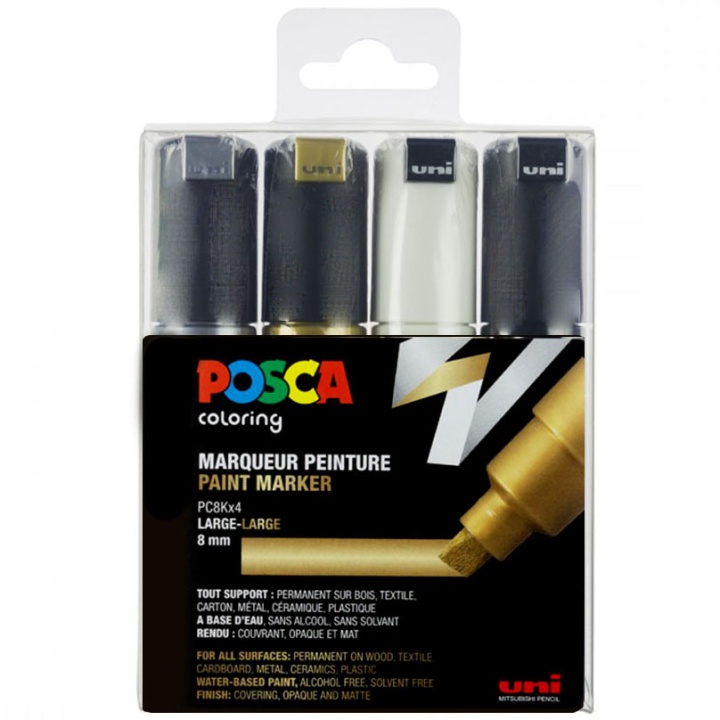 Posca PC-8K Metallic - Set of 4 in the group Pens / Artist Pens / Illustration Markers at Pen Store (110422)