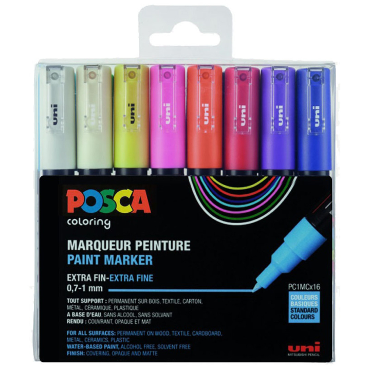 Posca PC-1MC Set of 16 in the group Pens / Artist Pens / Illustration Markers at Pen Store (110423)