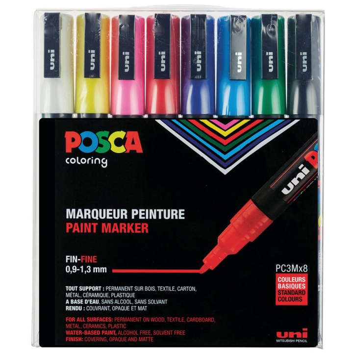 Posca PC-3M - Set of 8 in the group Pens / Artist Pens / Illustration Markers at Pen Store (110430)