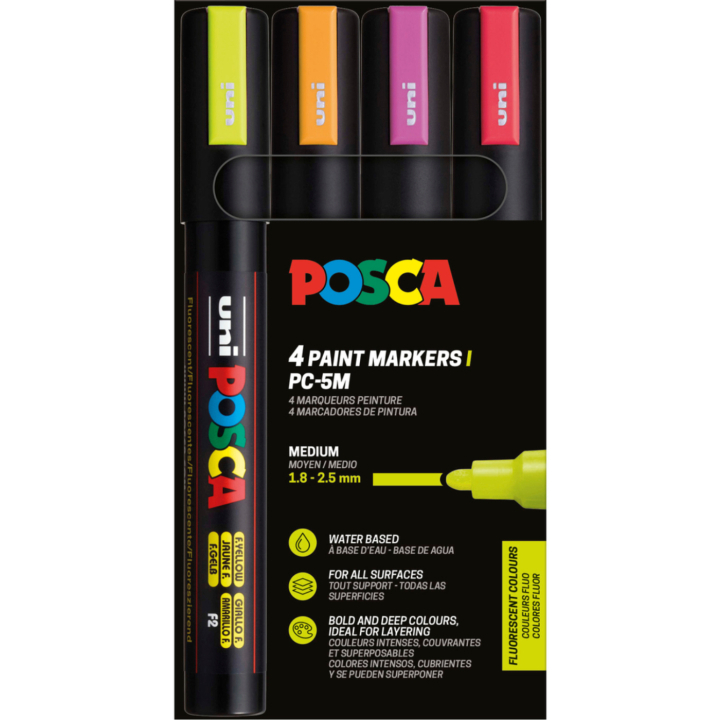 PC-5M Neon - Set of 4 in the group Pens / Artist Pens / Illustration Markers at Pen Store (110434)
