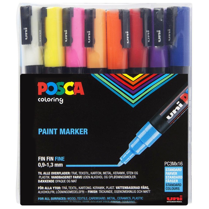 Posca PC-3M - Set of 16 in the group Pens / Artist Pens / Illustration Markers at Pen Store (110435)
