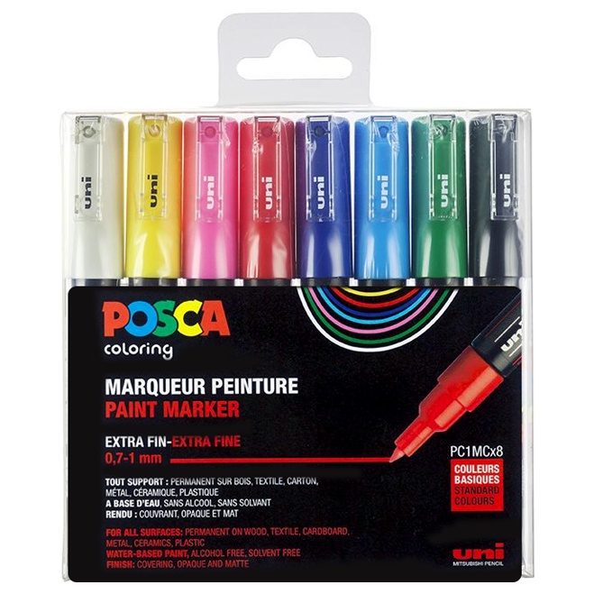 Posca PC-1M - Set of 8 in the group Pens / Artist Pens / Illustration Markers at Pen Store (110436)
