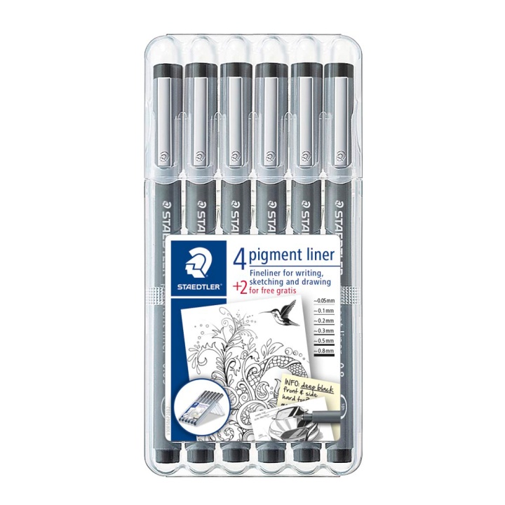 Pigment Liner 6-set in the group Pens / Writing / Fineliners at Pen Store (110850)