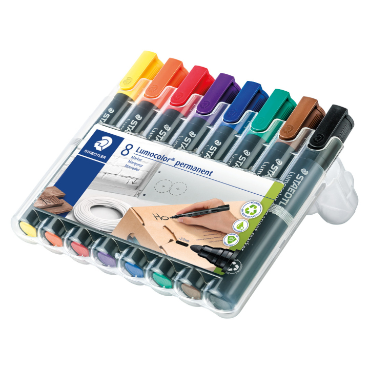 8-pack Lumocolor permanent 2 mm in the group Pens / Office / Markers at Pen Store (111006)