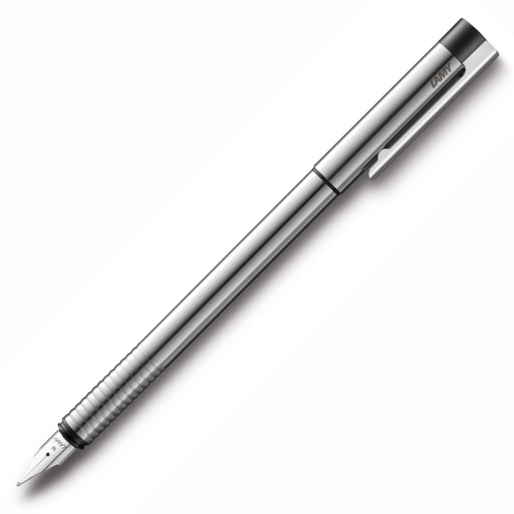 Logo Fountain Pen Matt Steel Medium in the group Pens / Fine Writing / Fountain Pens at Pen Store (111460)