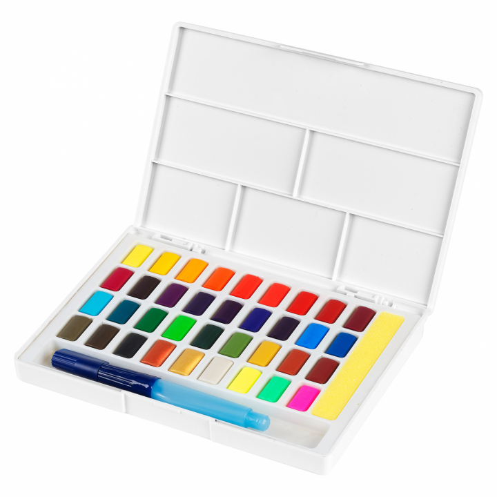 36 Watercolors + Water brush in the group Art Supplies / Colors / Watercolor Paint at Pen Store (111745)