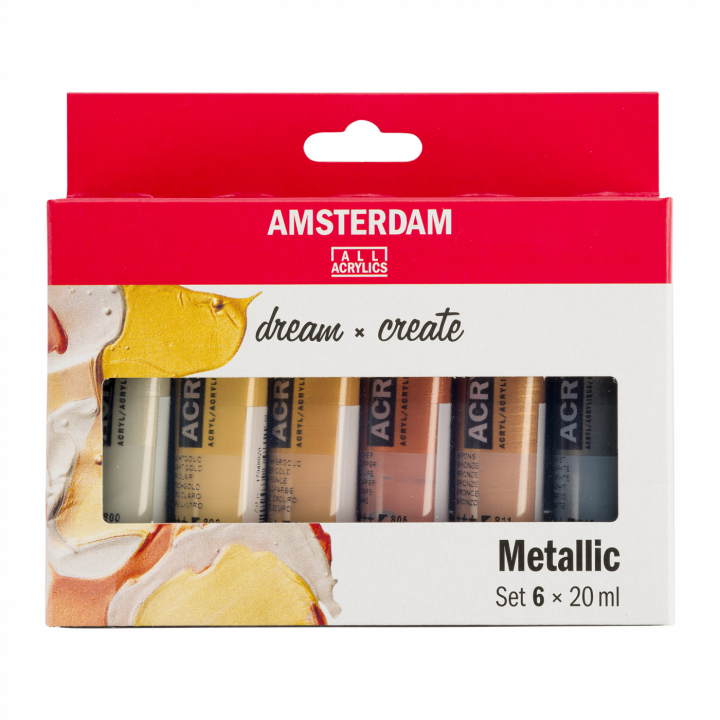 Acrylic Metallic Set 6 x 20 ml in the group Art Supplies / Colors / Acrylic Paint at Pen Store (111751)