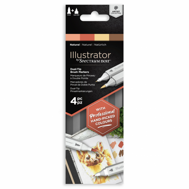 Illustrator Marker 4-set Natural in the group Pens / Artist Pens / Illustration Markers at Pen Store (111892)